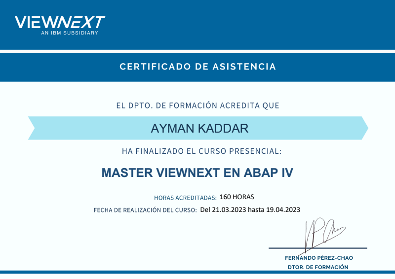 Master Viewnext en Abap IV